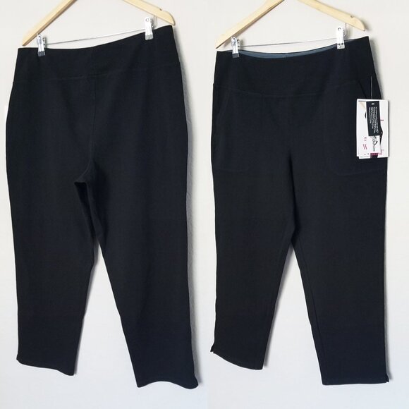 NEW Women With Control Tall Prime Stretch Denim Crop Pants Black Size XLT $63 - Picture 3 of 15